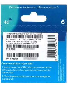 Carte SIM Lebara prépayée -... 2